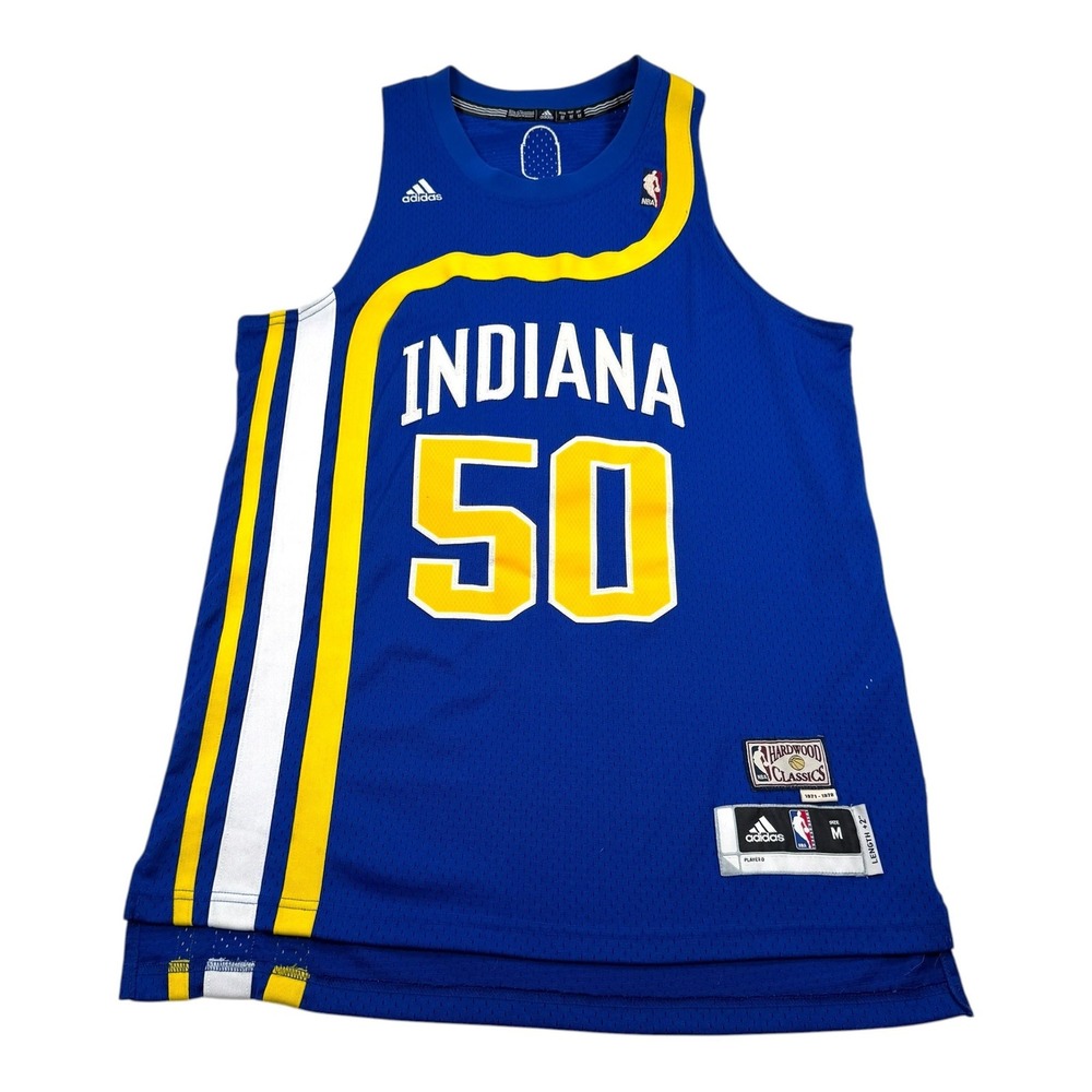 Indiana Pacers Jersey Mens Medium NBA Hardwood Classics Hansbrough 50 Adidas